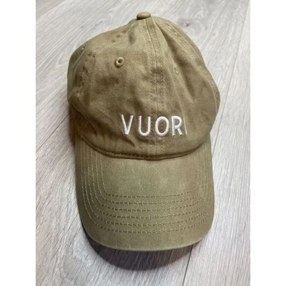 Vuori Hat Khaki Strapback Baseball Cap Outdoor Cotton Preppy Embordered Dad